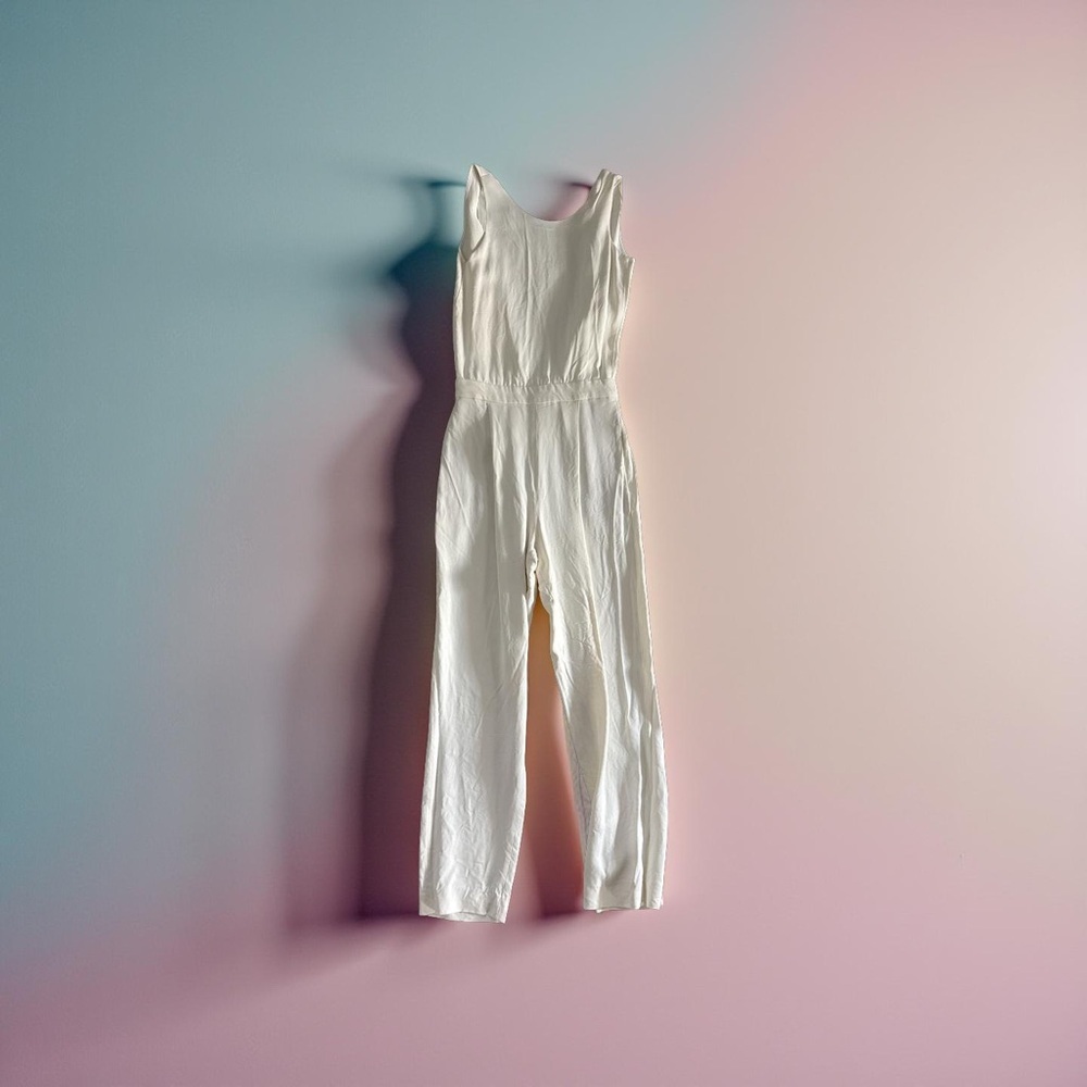 MASSIMO DUTTI WHITE OPEN BACK JUMPSUIT SIZE 2 - Picture 3 of 5